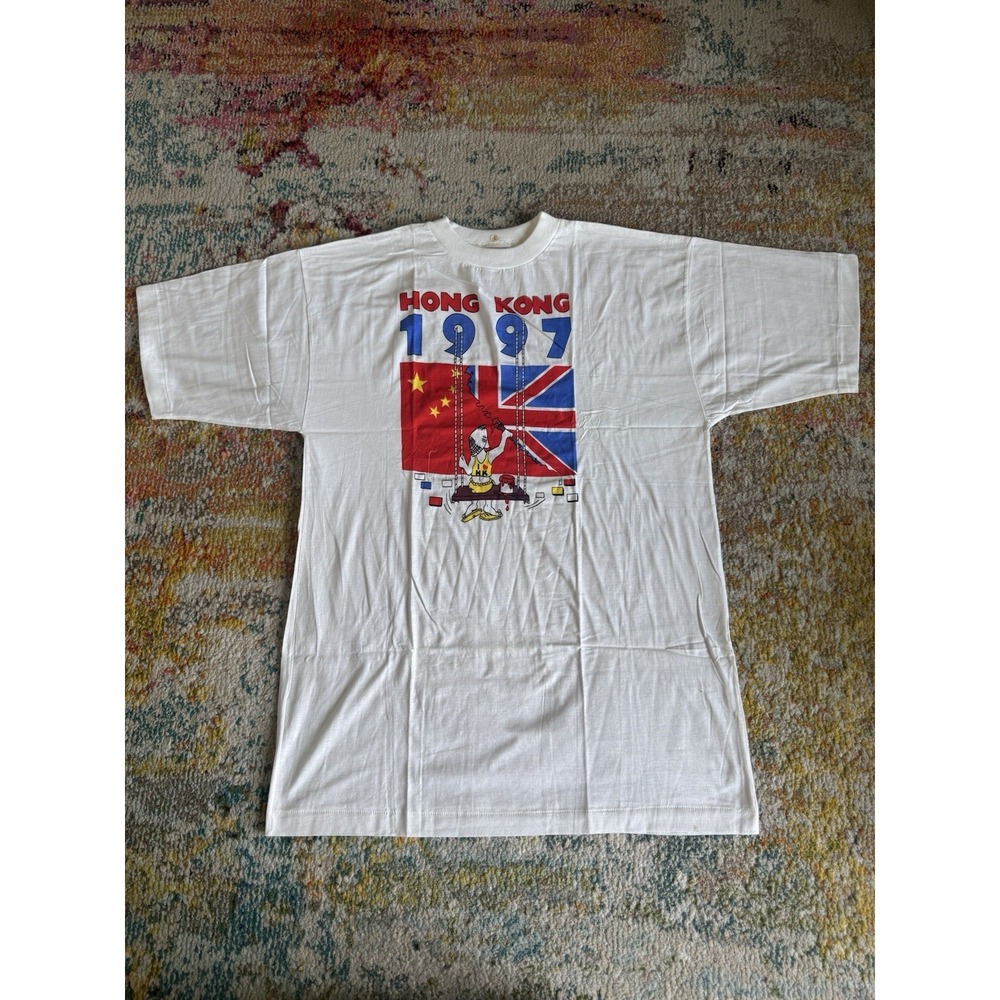 Vintage 1997 Hong Kong‎ Handover Graphic Tee XL Clipper Club